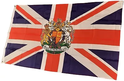 Buy Union Jack Crest 5ft X 3ft Flag 75denier With Eyelets Suitable For Flagpoles • 7.99£