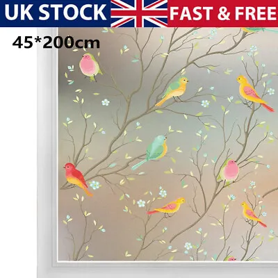 Buy Bird Privacy Window Film Glass Static Cling Frosted Stained Sticker Home Decors • 10.99£