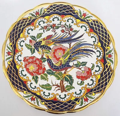 Buy Faros Keramik 24k Gild Rhodes Hand Painted Greece Floral Birds Plate • 14.99£