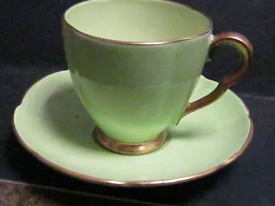 Buy Vintage  England Carlton Ware LIME GREEN  DEMITASSE  CUP  & SAUCER • 14.42£