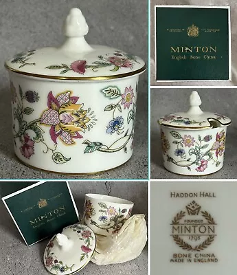 Buy Minton English Bone China Haddon Hall Floral Jam Jar Sugar Pot With Lid Boxed • 9.95£