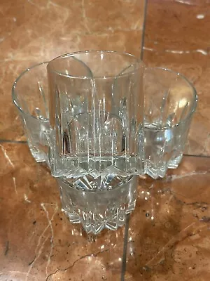 Buy Italy Art Deco Old Fashioned Low Ball Whiskey Clear Glasses Set Starburst • 33.16£