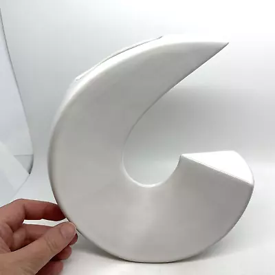 Buy VTG Ikebana Ceramic Vase White Mid Century Modern Asymmetrical Abstract Organic • 56.67£