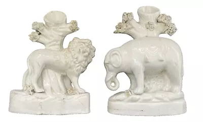 Buy Staffordshire Fine And Rare Blanc De Chine Pottery Elephant Spill Holder C1800s • 79.99£