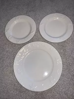 Buy 3 Thomson Pottery Cape Cod White Shell Plates 2 Salad 1 Dinner Nautical Theme • 13.43£