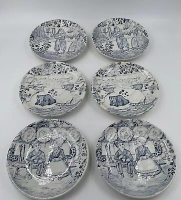 Buy Vtg Boch Delft Set Of 6 Mini Plates 4 1/2   Dutch Children Delft Child’s Plates • 28.82£