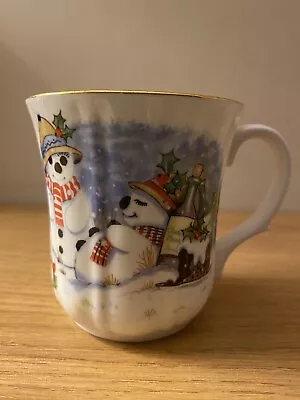 Buy VINTAGE & RARE!   FENTON  English Bone China  Snowman Christmas   Mug • 7.99£