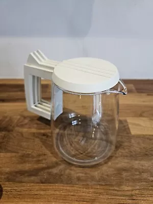 Buy Vintage 1970's JAJ Pyrex Clear Cream Glass Coffee Tea Jug Pot With Lid - Small • 12£