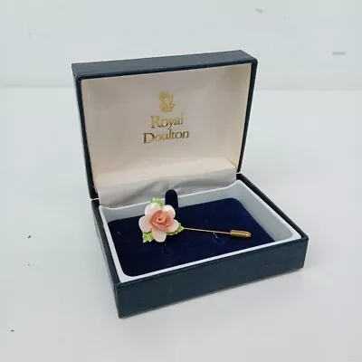 Buy Royal Doulton Pin Rose Flower Bone China Cased - WRDC • 7.99£