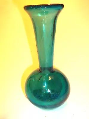 Buy Mdina Glass Vase  Blue With Gold Splatter - Original Label. • 28£