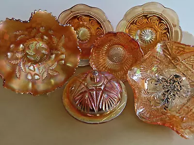 Buy Job Lot Of Carnival Glass Style Candy Dishes Bundle Marigold Lustreware Vintage • 9.99£