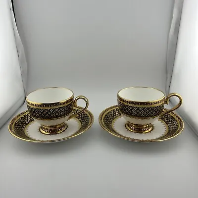 Buy Vintage Pipatana Benjarong Set Of 2 Cups And Saucers Pretty Gold 18K Thai VGC • 29.99£