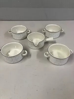 Buy 5 Midwinter Soup Bowls With Saucers Lovely Pattern-C • 21£