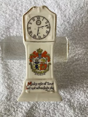 Buy Arcadian China Douglas Isle Of Man Crested Shakespeare Grandfather Clock Rare • 3£