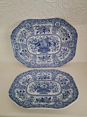 Buy Antique Minton Nankeen Semi China Blue And White Filigree Patern C1830 Plates • 50£