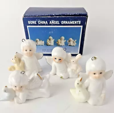 Buy Vtg Bone China Angel Ornaments Set Of 4, 2'' Tall Christmas Around World #54-205 • 14.22£