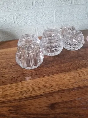 Buy Set 6 Vintage Heavy Cut Glass Candle Tealight Holders Stamped France Next Day Po • 15.78£