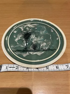 Buy A Boscastle Pottery Roger Irving Cornish Green And White Swirl Very Pretty Plate • 8£