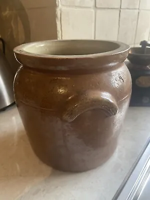 Buy Vintage Salt Glazed Stoneware Storage/Utensil Jar/Pot Kitchen Farmhouse • 10£