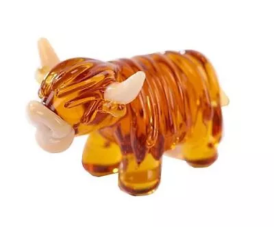 Buy Cute Glass Miniature Highland Cow Ornament • 9.99£