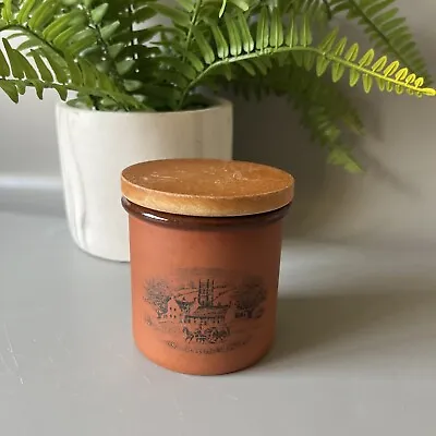 Buy Vintage Fulham Pottery Terracotta Airtight Mustard Pot Wooden Lid • 10£