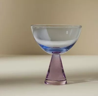 Buy Anthropologie Set Of  8 Ramona Art Deco Coupe Glasses Glassware Lilac Purple • 61.57£