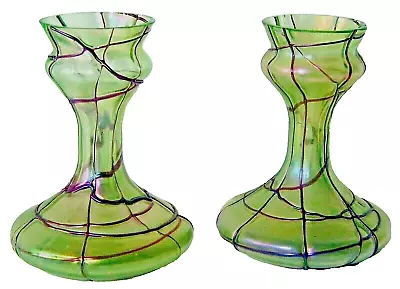 Buy Decorative Glass Vases Antique Pair Art Nouveau Loetz • 250£