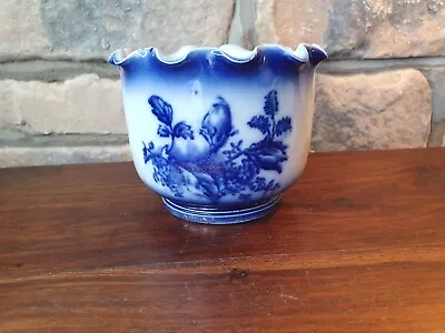 Buy Antique Flow Blue Transfer Print Jardiniere / Vase / Bowl • 10£
