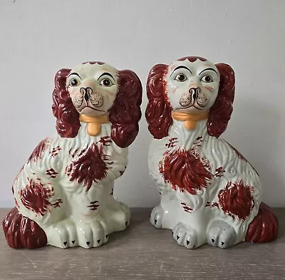 Buy Vintage Pair 12” King Charles Cavelier Spaniels Staffordshire Dogs Flatbacks • 20£