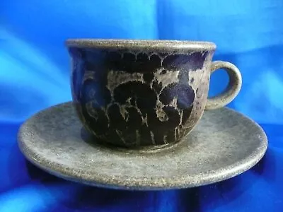Buy CRICH STUDIO POTTERY CUP AND SAUCER  DIANA WORTHY 1970's CRICH DERBYSHIRE • 24.99£