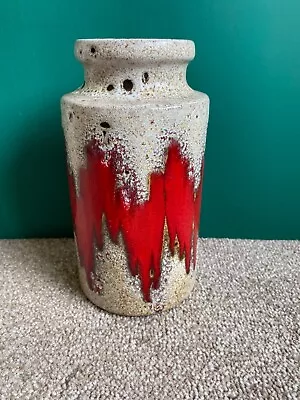 Buy West German Vintage Pottery Vase 7  Retro Red Beige 203 18 • 39.99£