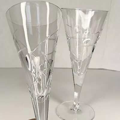 Buy Royal Doulton LUNAR Crystal Champagne Flutes Lot Of 2 • 52.57£