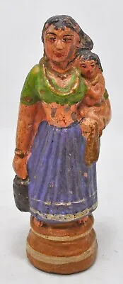 Buy Antique Terracotta Pottery Clay Ethnic Woman Figuirne Old Hand Crafted Painted • 58.85£