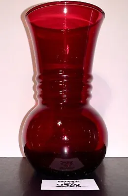 Buy Anchor Hocking Glass Royal Ruby Red 3 Ring Vase 6 1/2  Tall Vintage • 20.87£