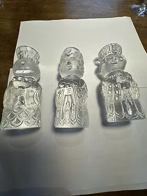 Buy Rosenthal BJORN WIINBLAD 3 Magi Wise Men Crystal Figurine Candlesticks CHRISTMAS • 90£