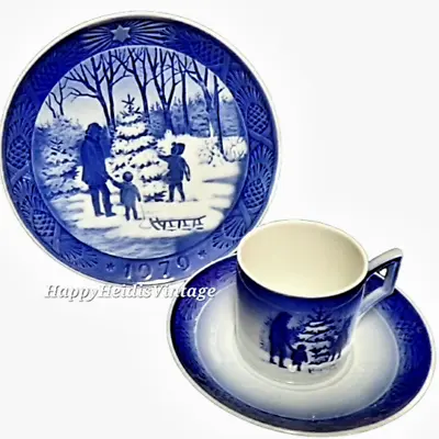 Buy Vintage Royal Copenhagen Christmas 1979 Blue & White Plate Cup & Saucer Holiday • 62.47£