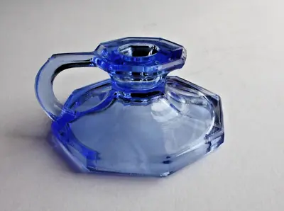 Buy Vintage Blue Glass Go To Bed Candlestick Uranium? Art Deco • 12£