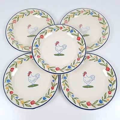 Buy Staffordshire Tableware Side Plates 17.5cm Chicken Rooster Floral England X 5 • 24.99£