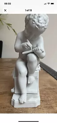Buy After Antonio Canova  SEATED BOY WRITING  Bisque / Parianware Approx 11.5 Cm • 9.99£
