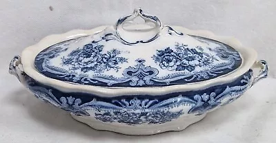 Buy Antique White & Flow Blue Tureen Albion Pottery E.B.B.J.E.L  Kew  Design • 20£
