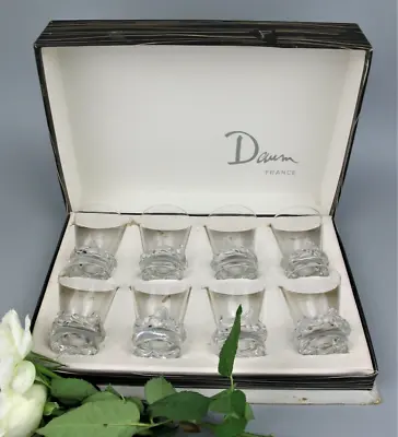 Buy Daum Crystal Glass Tumblers Tots Drams - Model Sorcy. France. Vintage Set Of 8. • 109.99£