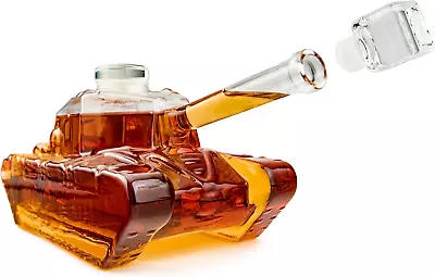Buy Tank-Shaped Decanter Whisky Glass Carafe |Military Army Gift Birthday Dad Father • 49.11£