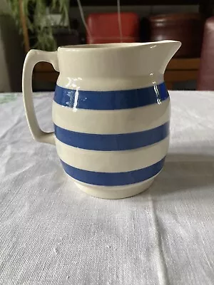 Buy Vintage Blue And White Striped Staffordshire Chef Ware Jug • 8£