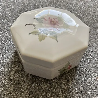 Buy TRINKET.  Park Rose Pottery Ceramic Lidded Trinket Box Pink Rose  Octagonal • 1.75£