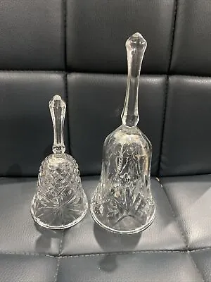 Buy X2 Vintage Crystal Glass Bell Very Bright Lovely Crystal Cut Very Clear • 10£