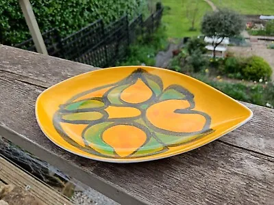 Buy Vintage Mid-Century Poole Delphis 91 Teardrop Shape Decorative Plate Dish Signed • 30£