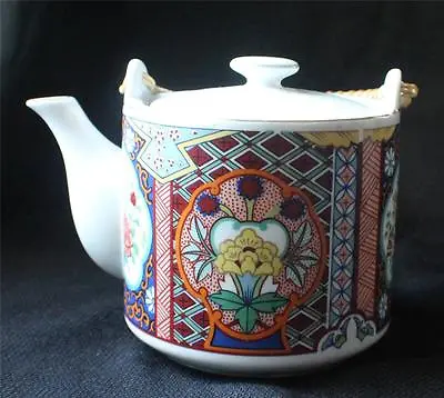 Buy Vintage IMARI WARE Japan MIYAKO Style Pattern 5 12/' H Teapot W Bamboo Handle • 28.92£