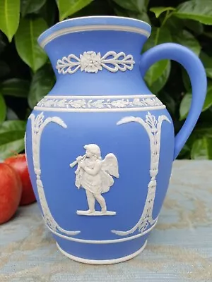 Buy Antique Vintage Blue Jasperware Wedgwood Style Jug Pitcher • 30£