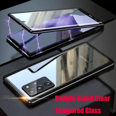 Buy Double Side Tempered Glass Phone Cover 360° Magnetic Adsorption Metal Frame Case • 10.79£