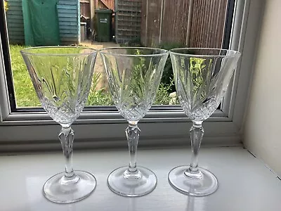 Buy Vintage Set Of 3 French Cristal D'Arques Lead Crystal Flandre Wine Glasses • 7.99£